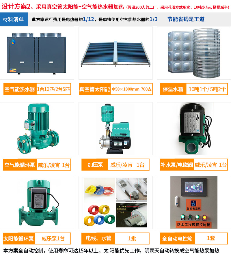 真空管太陽能+空氣能熱水工程